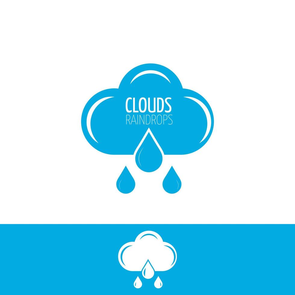 Símbolo de nube de lluvia para el diseño de sitios web, logotipo, clima, concepto de Internet Plantilla de icono de nube de lluvia vector