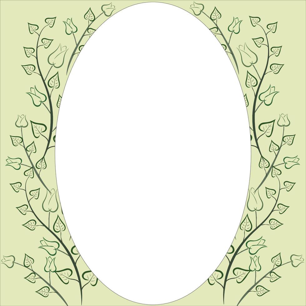 cut leaf for oval frame vector