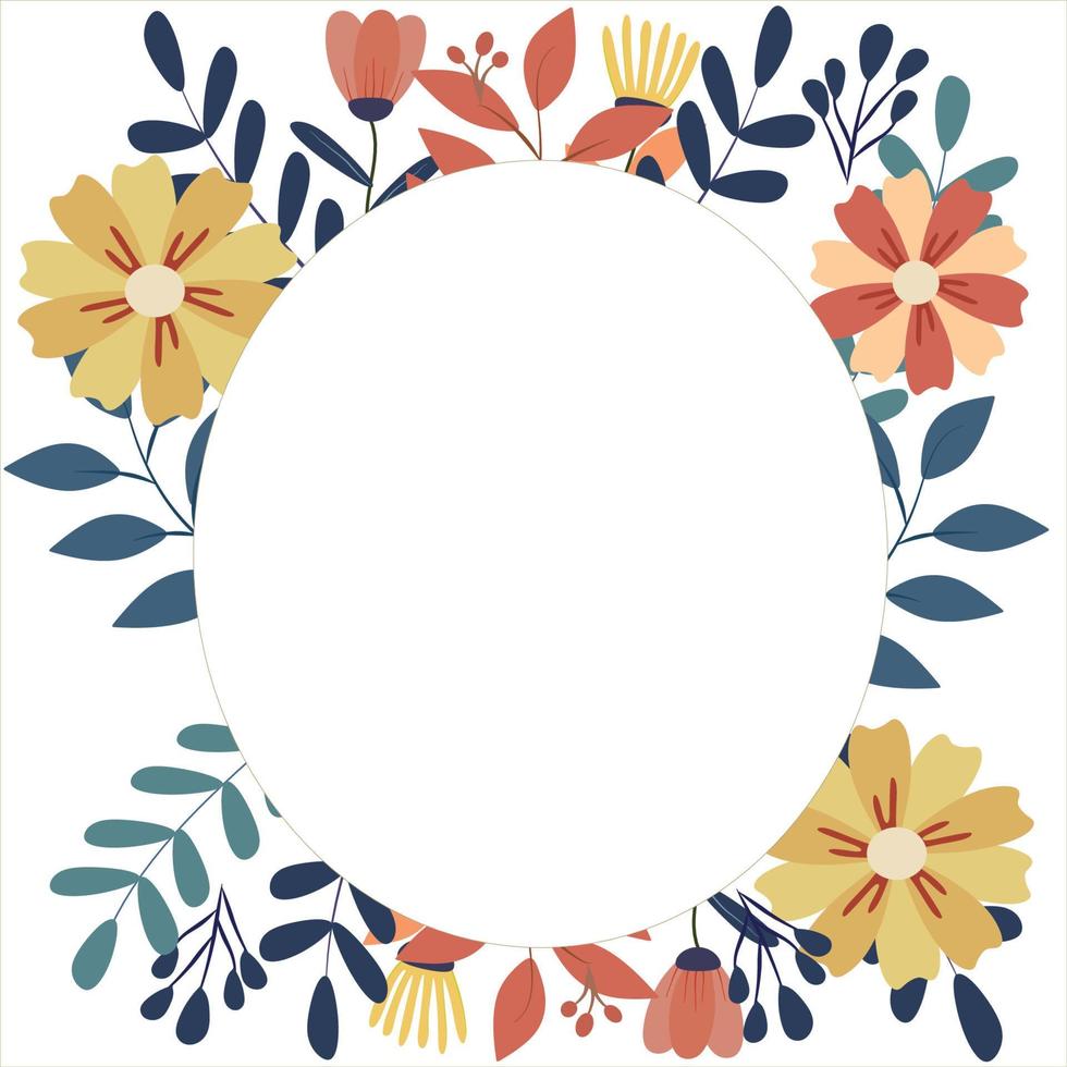 flower leaf for beauty frame vector