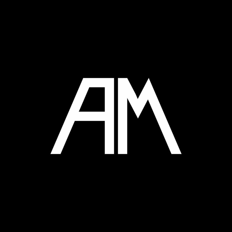 AM logo abstract monogram isolated on black background vector