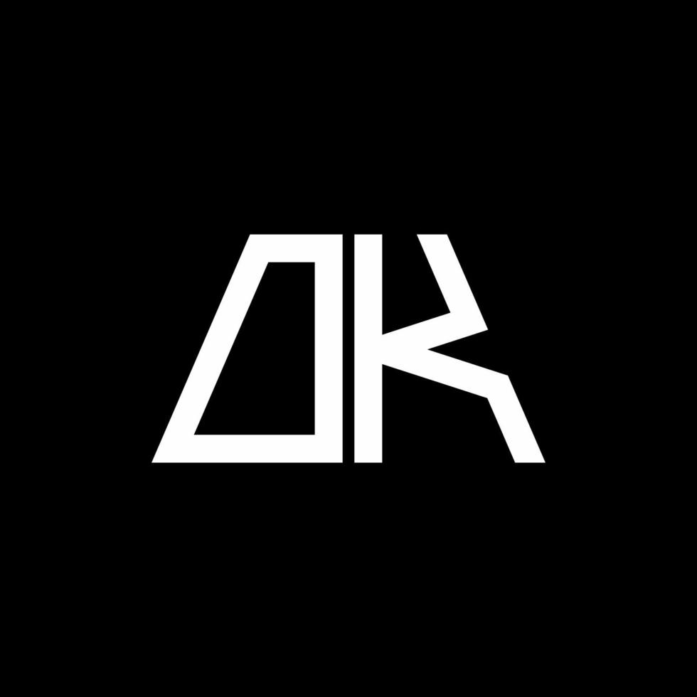 Dk logo monograma abstracto aislado sobre fondo negro vector