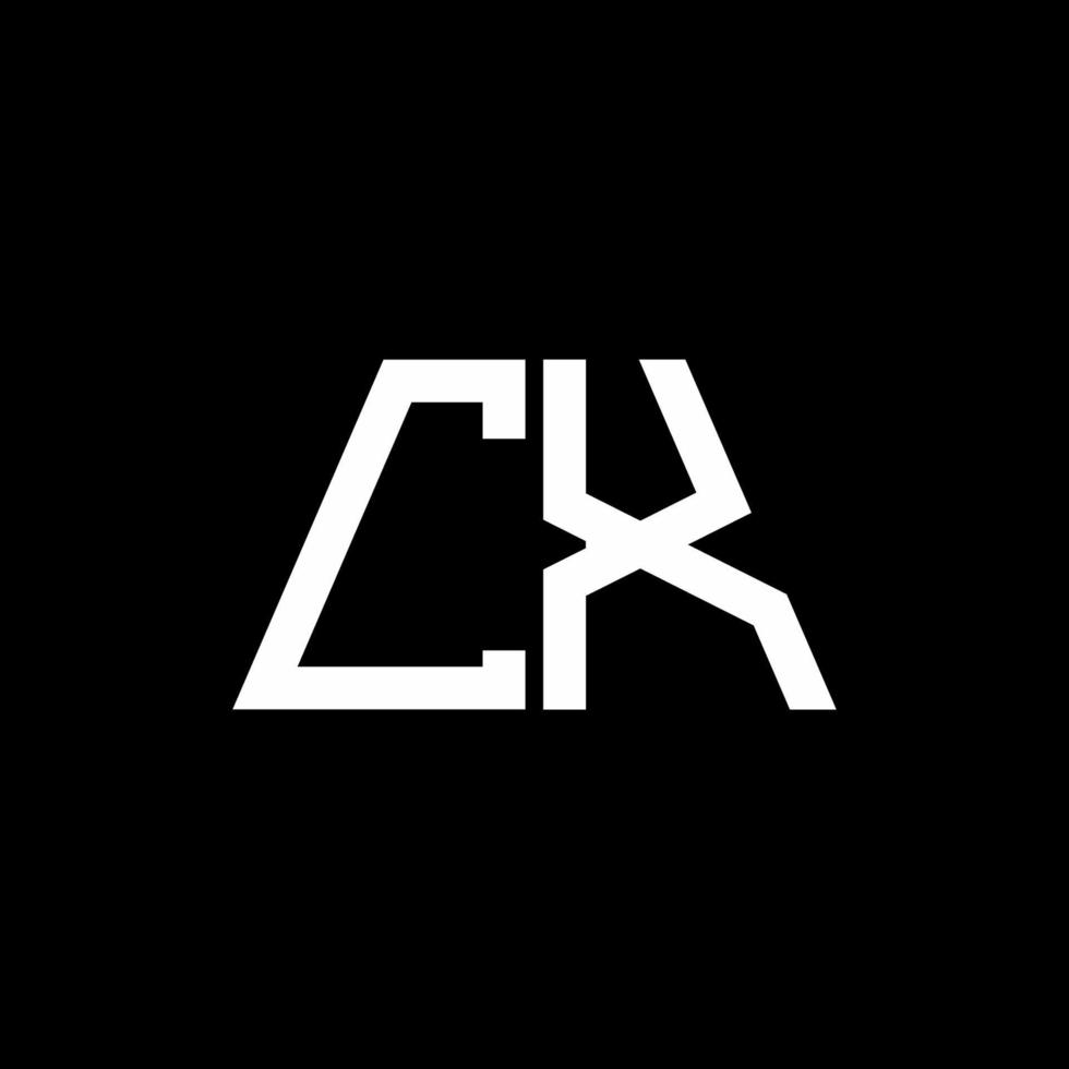 cx logo monograma abstracto aislado sobre fondo negro vector