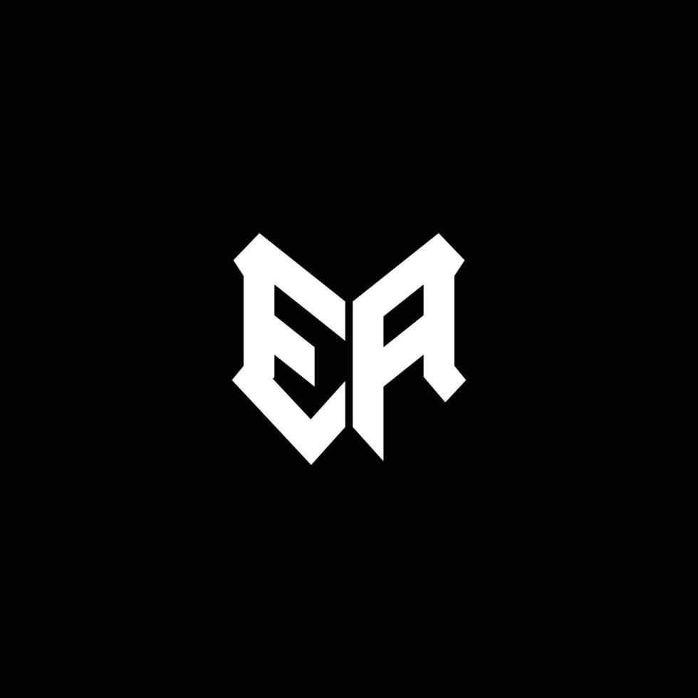 monograma del logotipo de ea con plantilla de diseño de forma de escudo vector