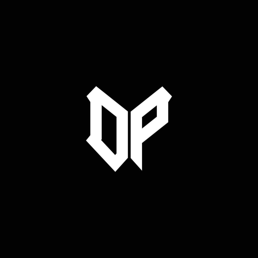 monograma del logotipo de dp con plantilla de diseño de forma de escudo vector