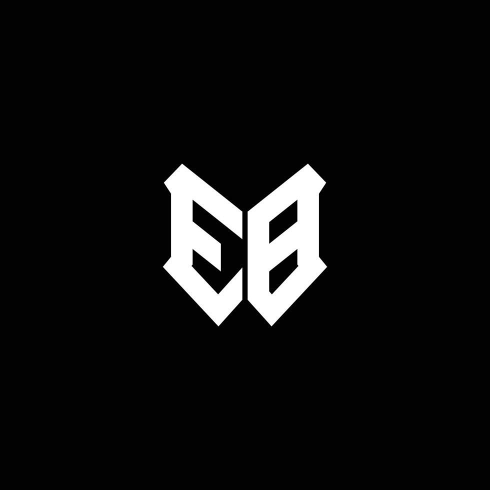 eb logo monogram with shield shape design template vector