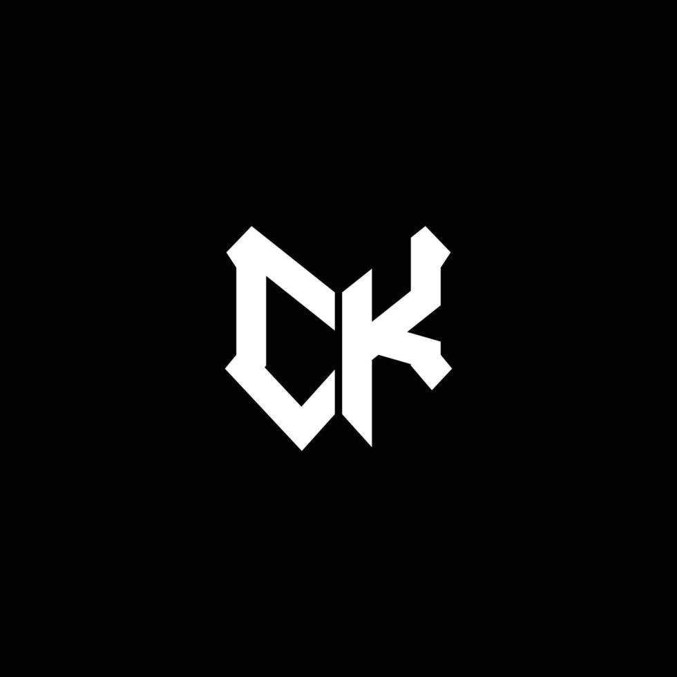ck logo monogram with shield shape design template vector