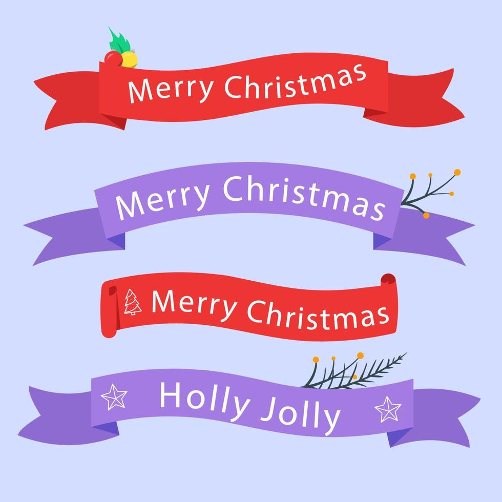 Christmas ribbon set vector