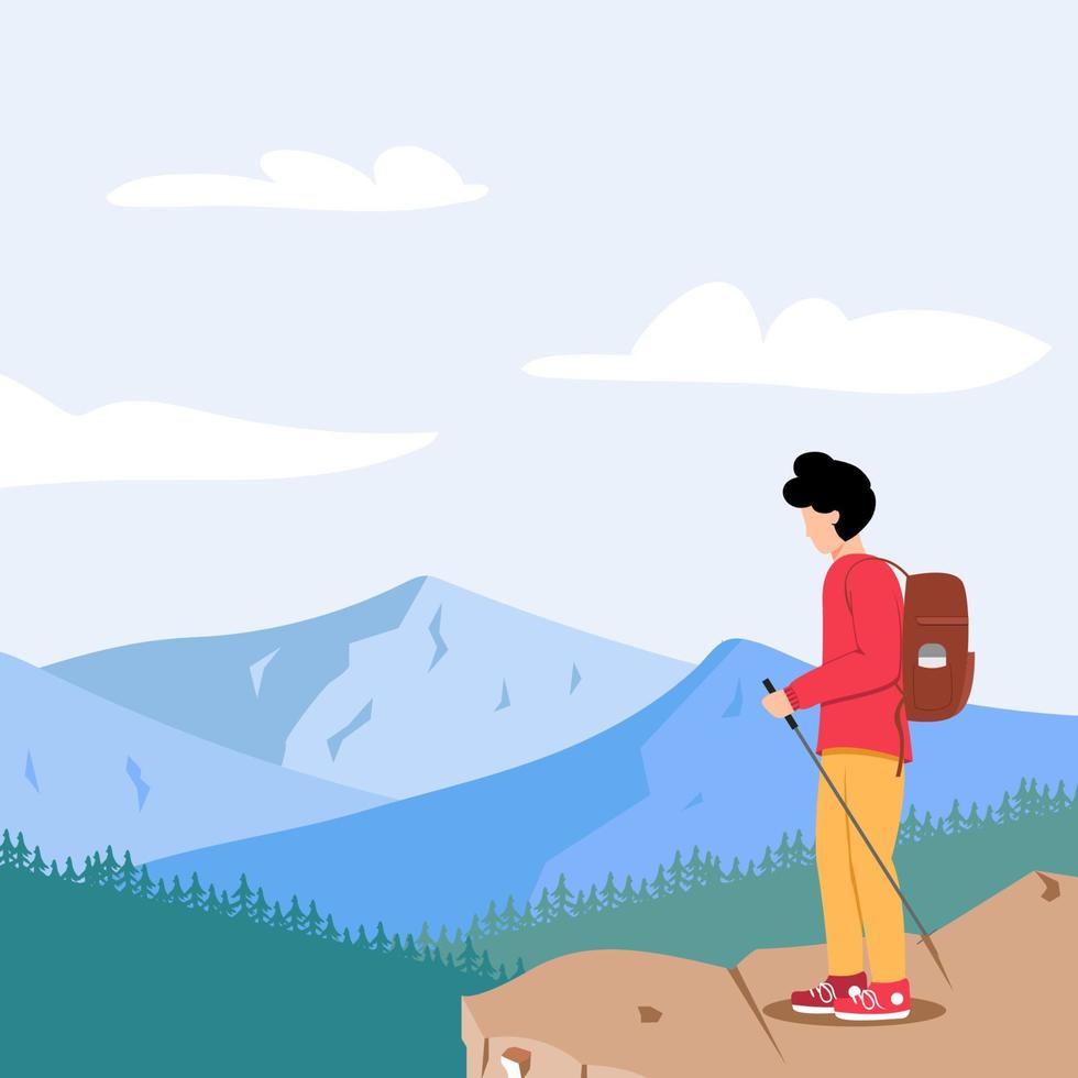 Hiking flat illustration vector