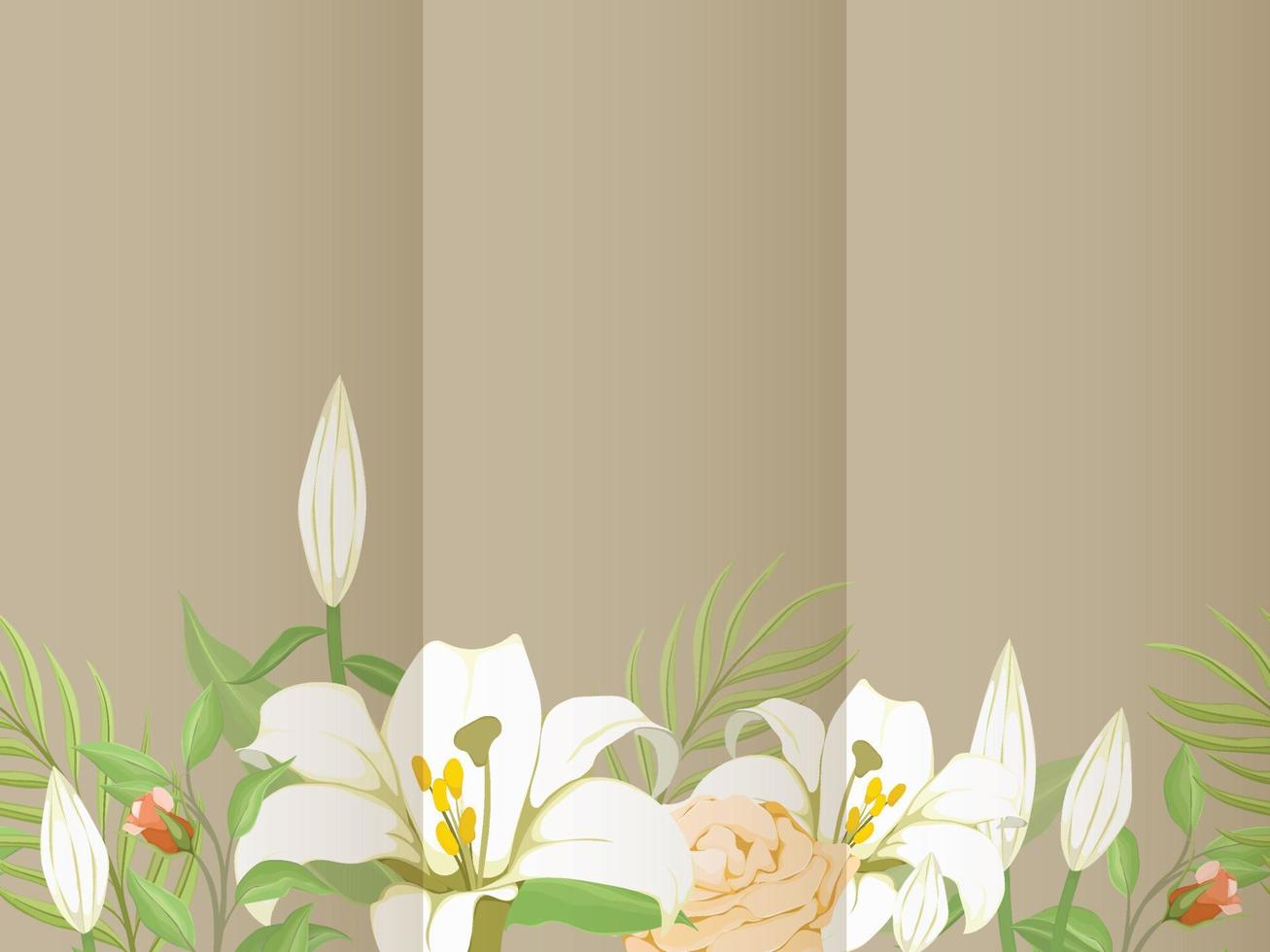 Beautifull Seamless Pattern Design for Fashion with Lily Flower and Leaves vector