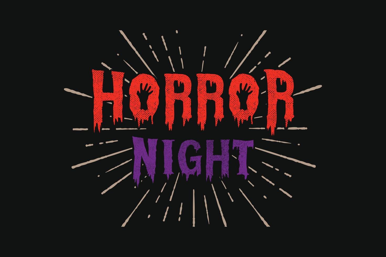 Halloween T-shirt Design Horror Night vector