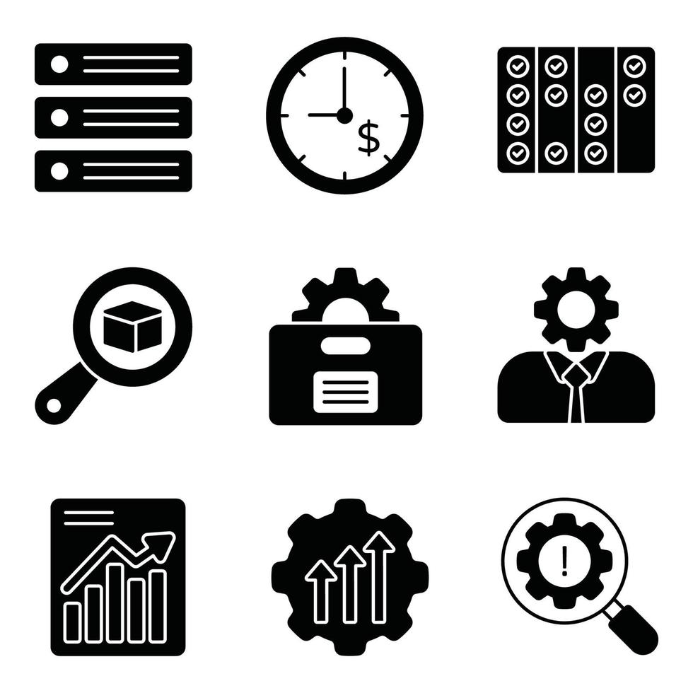 Scrum Development Glyph Icons Set vector