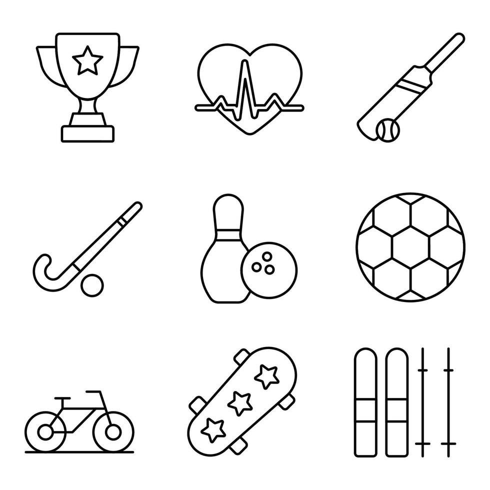 conjunto de iconos de línea deportiva vector