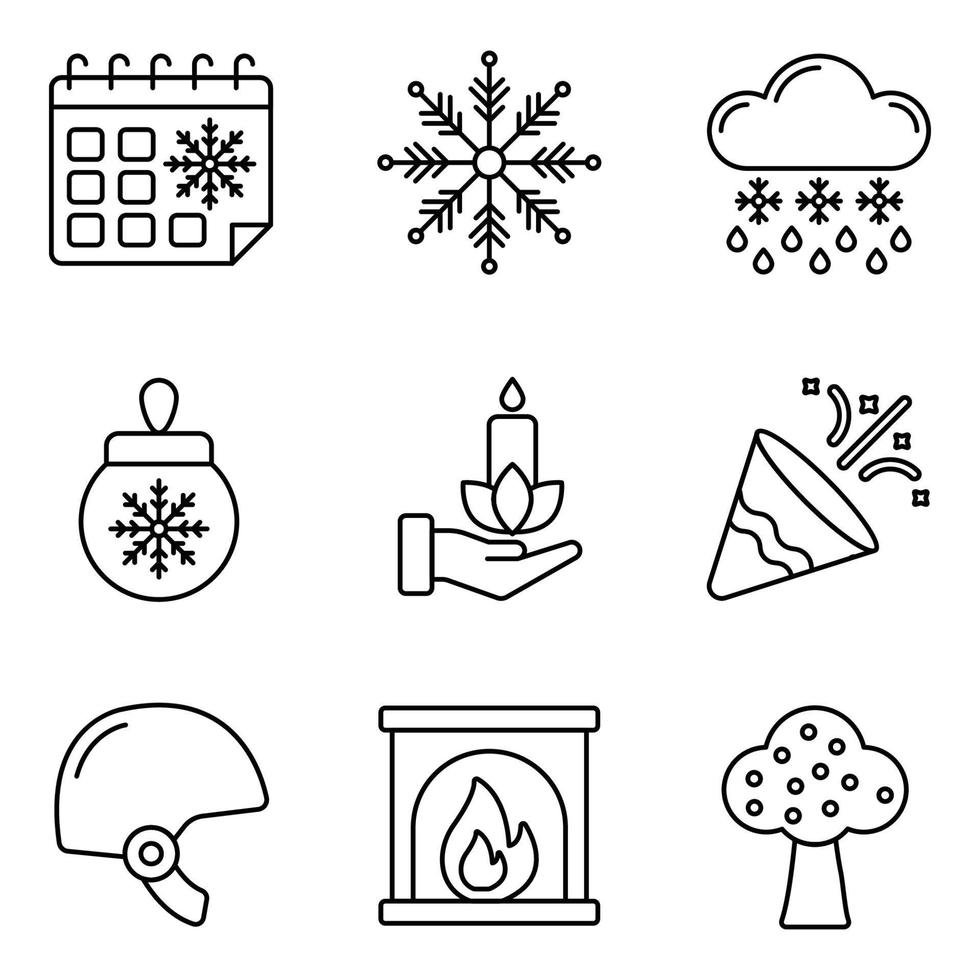 conjunto de iconos de invierno vector