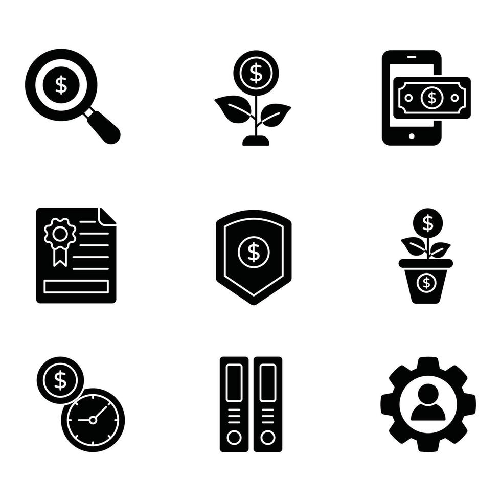 Leadership Glyph Icons Set vector