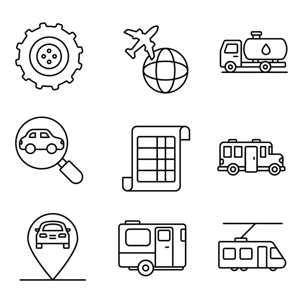 Transportation Line Icons Set 4236734 Vector Art at Vecteezy