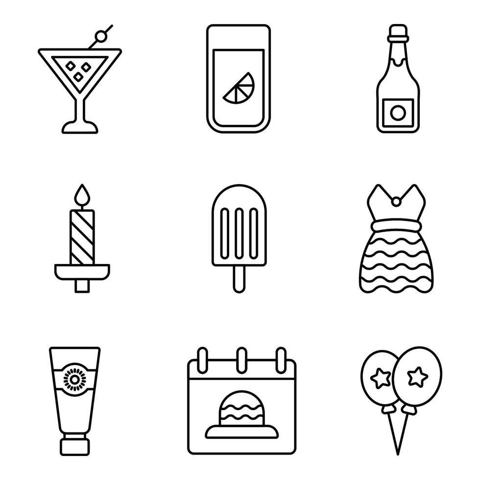 Mexico Line Icons Set vector