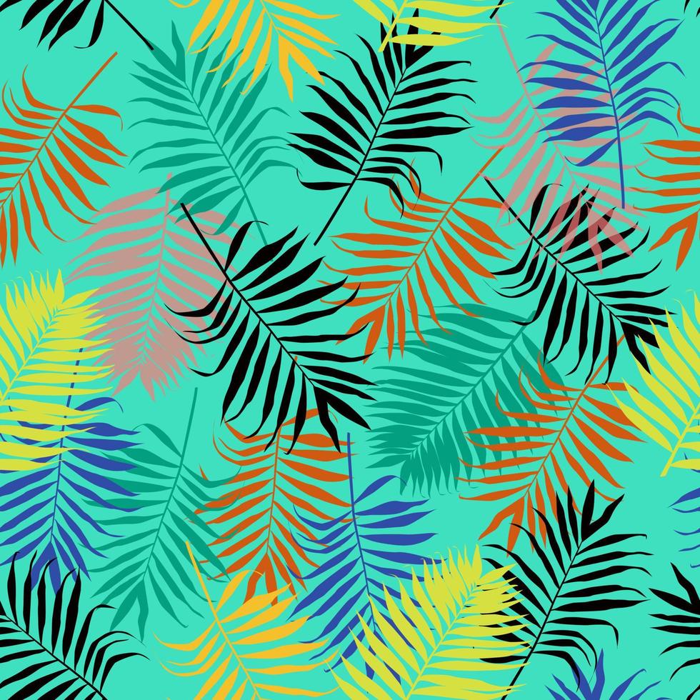 patrón tropical transparente con hojas de palmera. vector