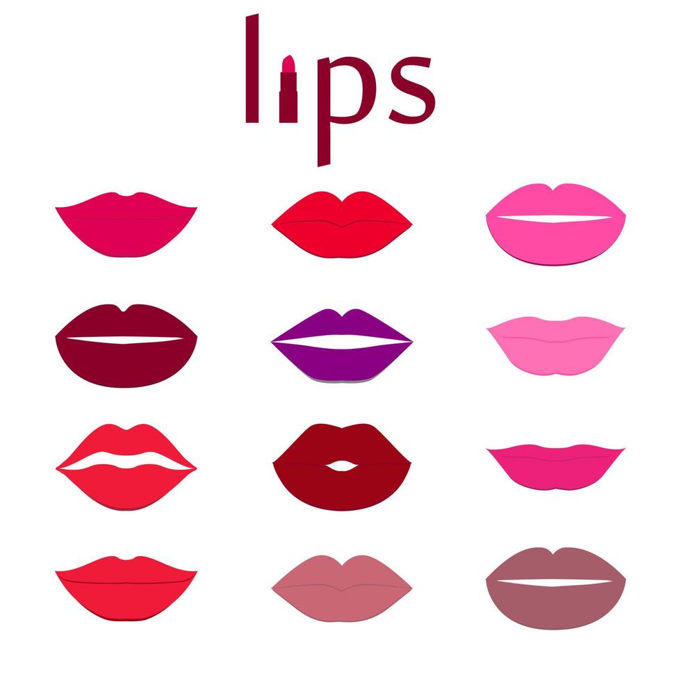 conjunto de labios coloridos vector