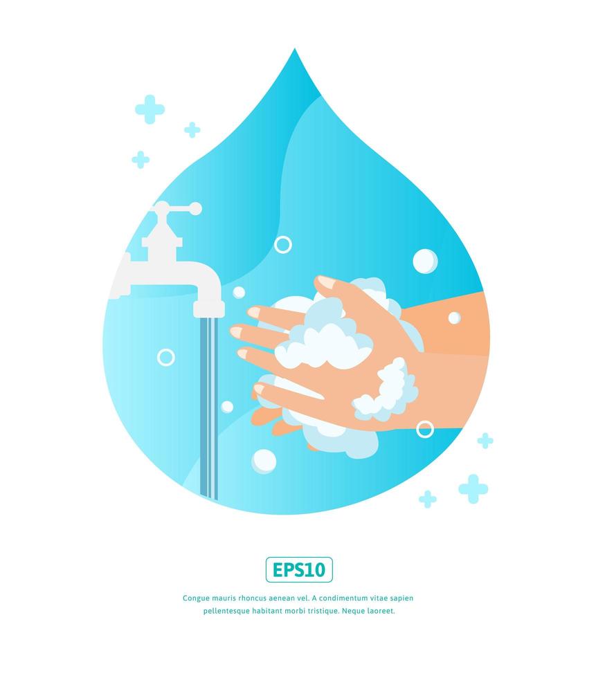 Flat Illustration, world handwashing day, can be used for web, app, print, infographic, etc vector