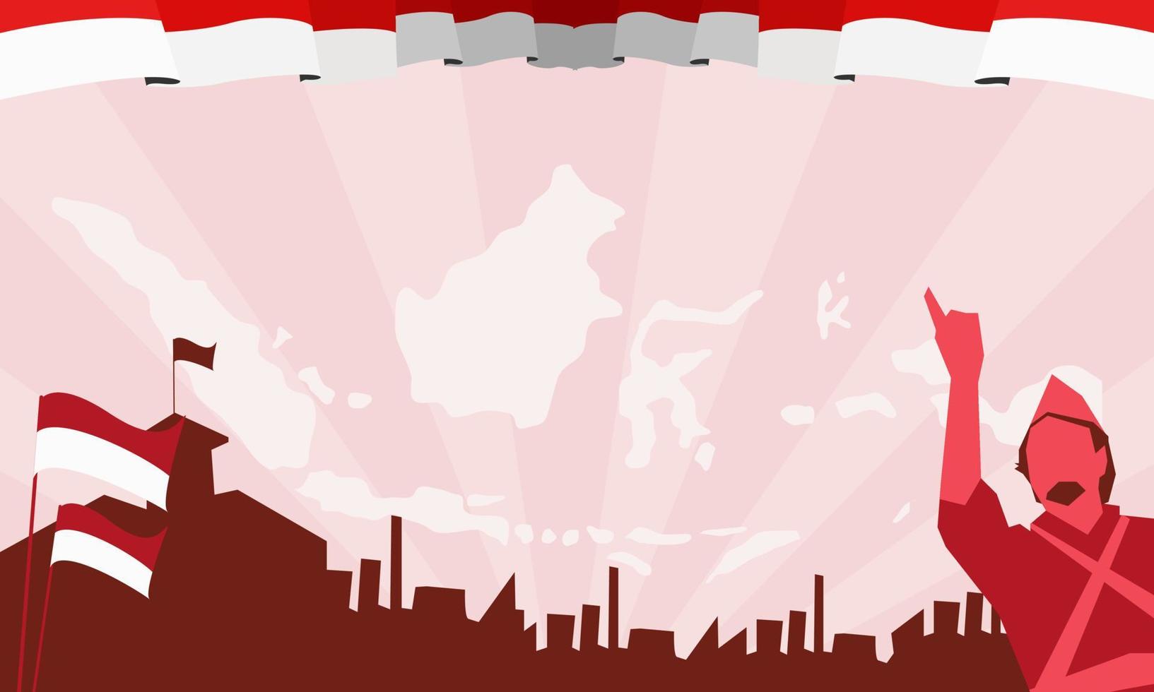 Indonesian Heroes Day background With copy space vector