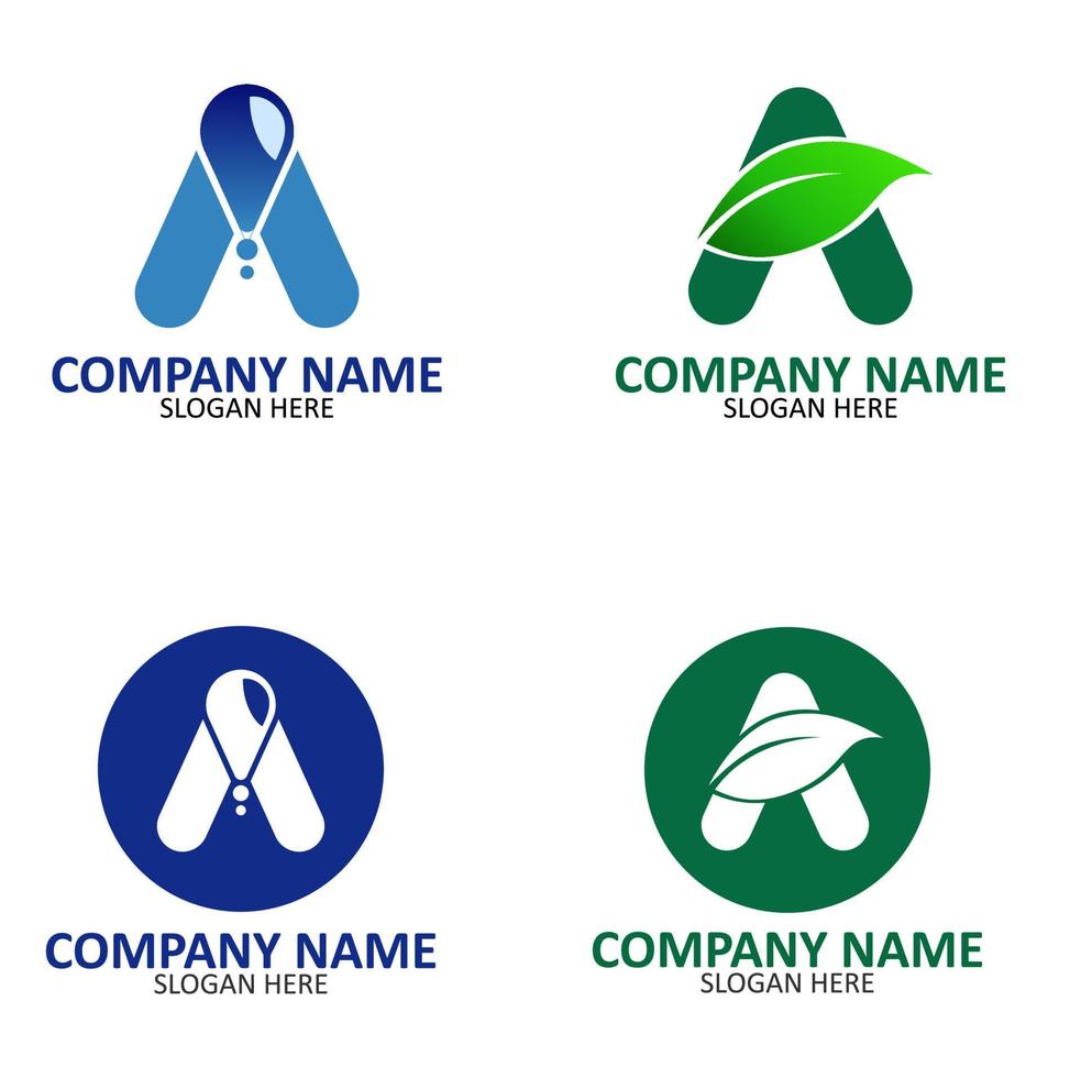 naturaleza moderna del logotipo de la letra con el color verde y azul minimalis con la letra b vector