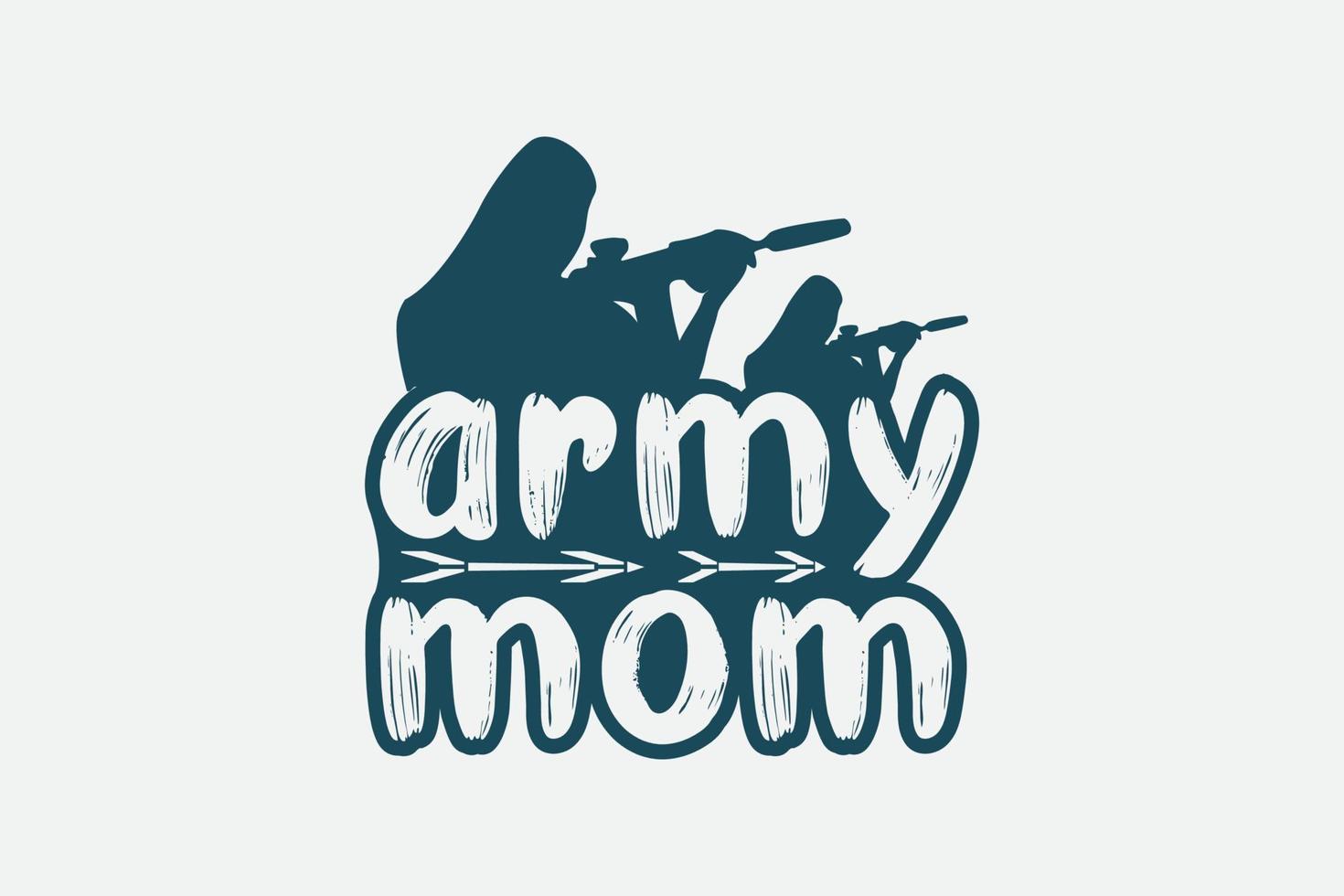 diseño de camiseta de mamá del ejército. vector