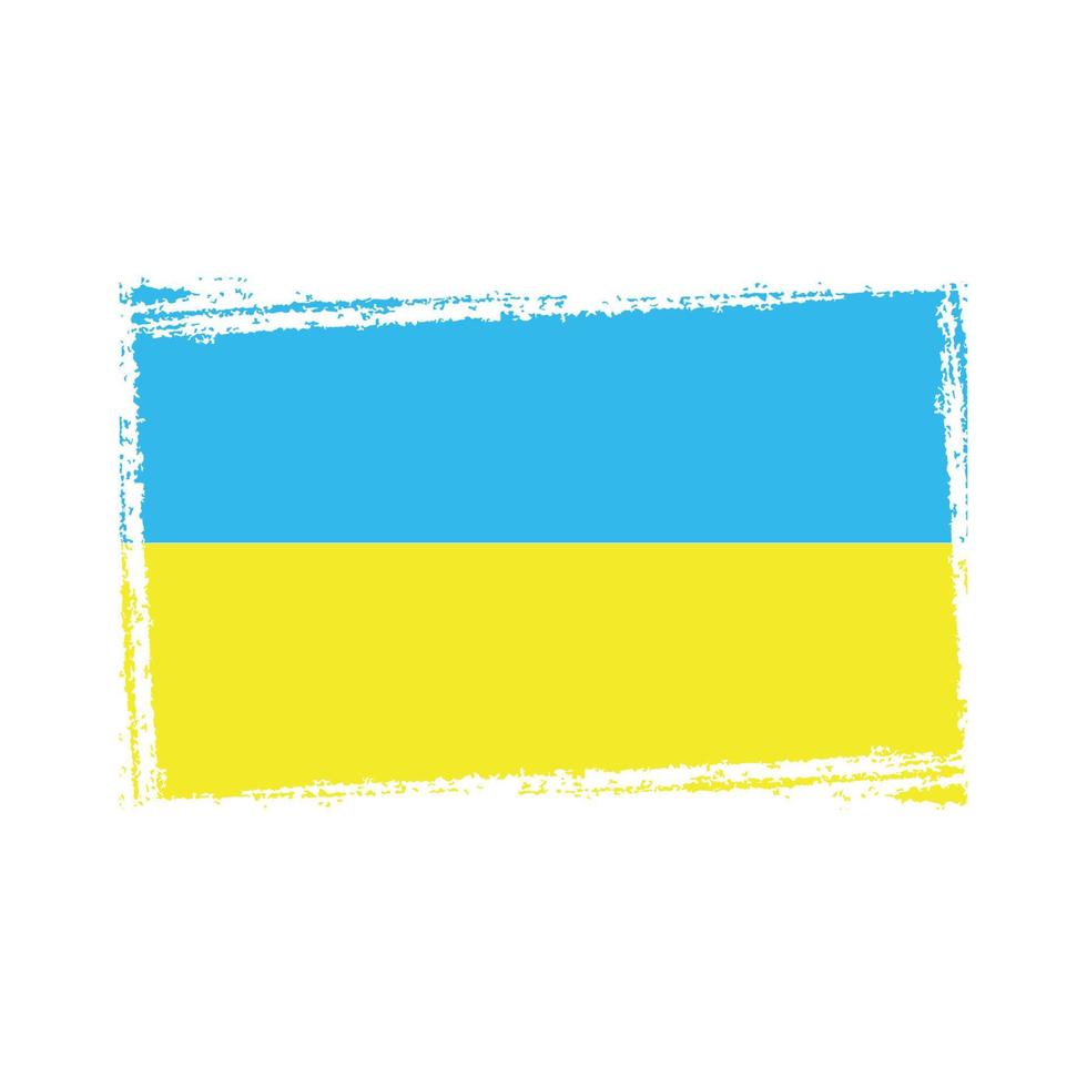 bandera de ucrania con pincel pintado de acuarela vector