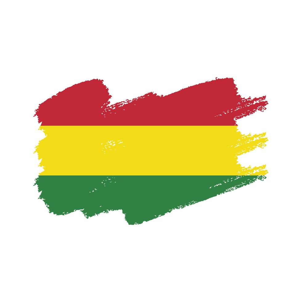 Bolivia Flag With Watercolor Painted Brush vector