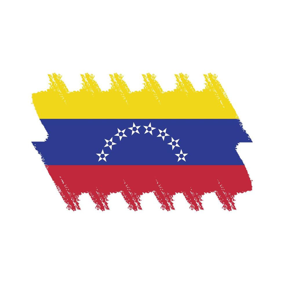 bandera de venezuela con pincel pintado a acuarela vector