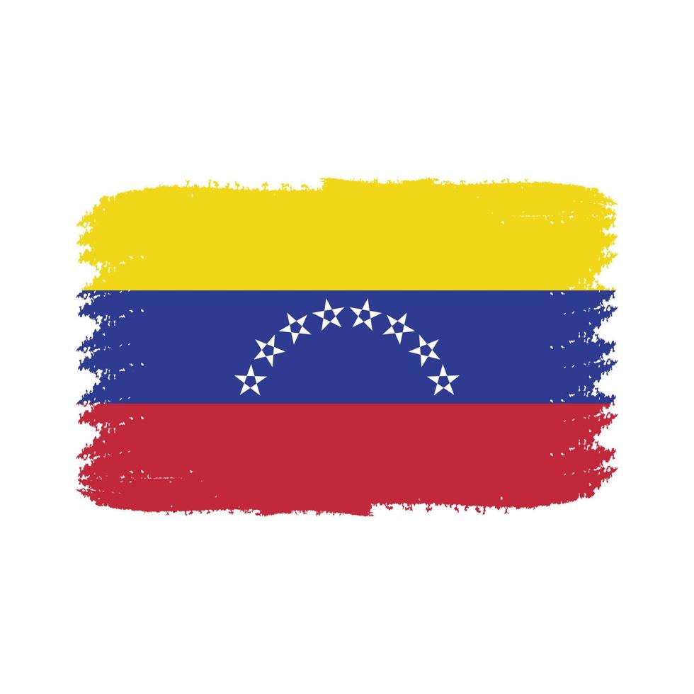 bandera de venezuela con pincel pintado a acuarela vector