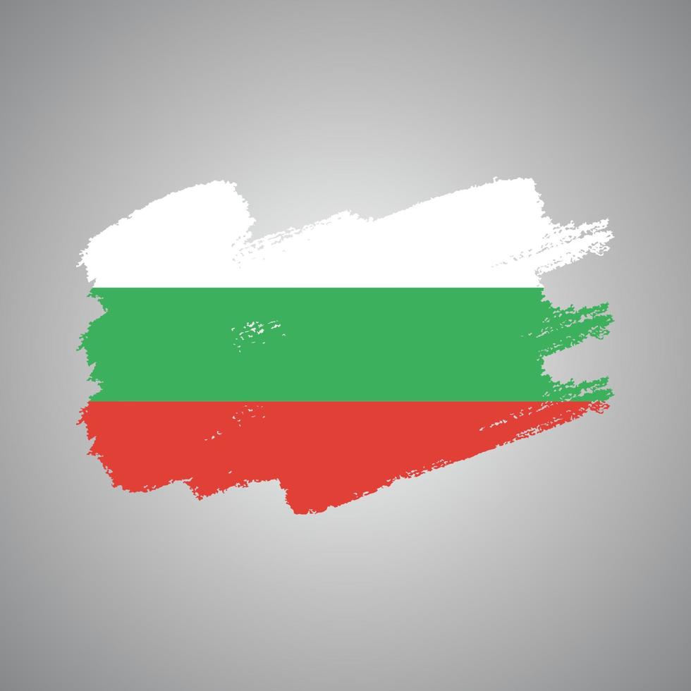 bandera de bulgaria con pincel pintado de acuarela vector