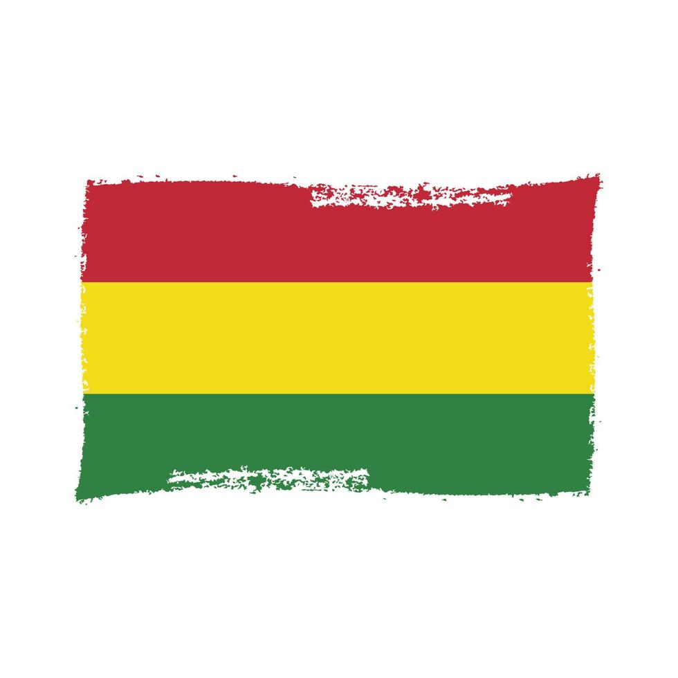 Bolivia Flag With Watercolor Painted Brush vector