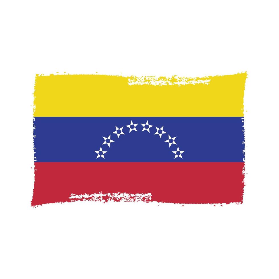 Venezuela Flag With Watercolor Painted Brush vector