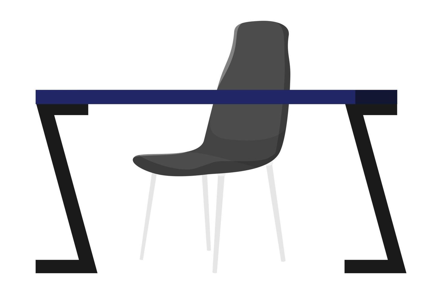 escritorio moderno con silla moderna mesa aislada vector