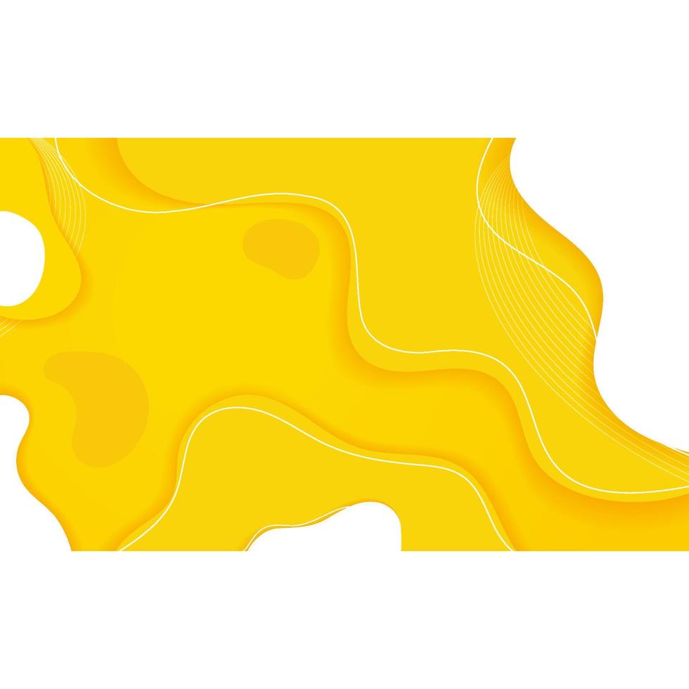 líquido color de fondo abstracto amarillo. banner web poster flyer necesidades. vector