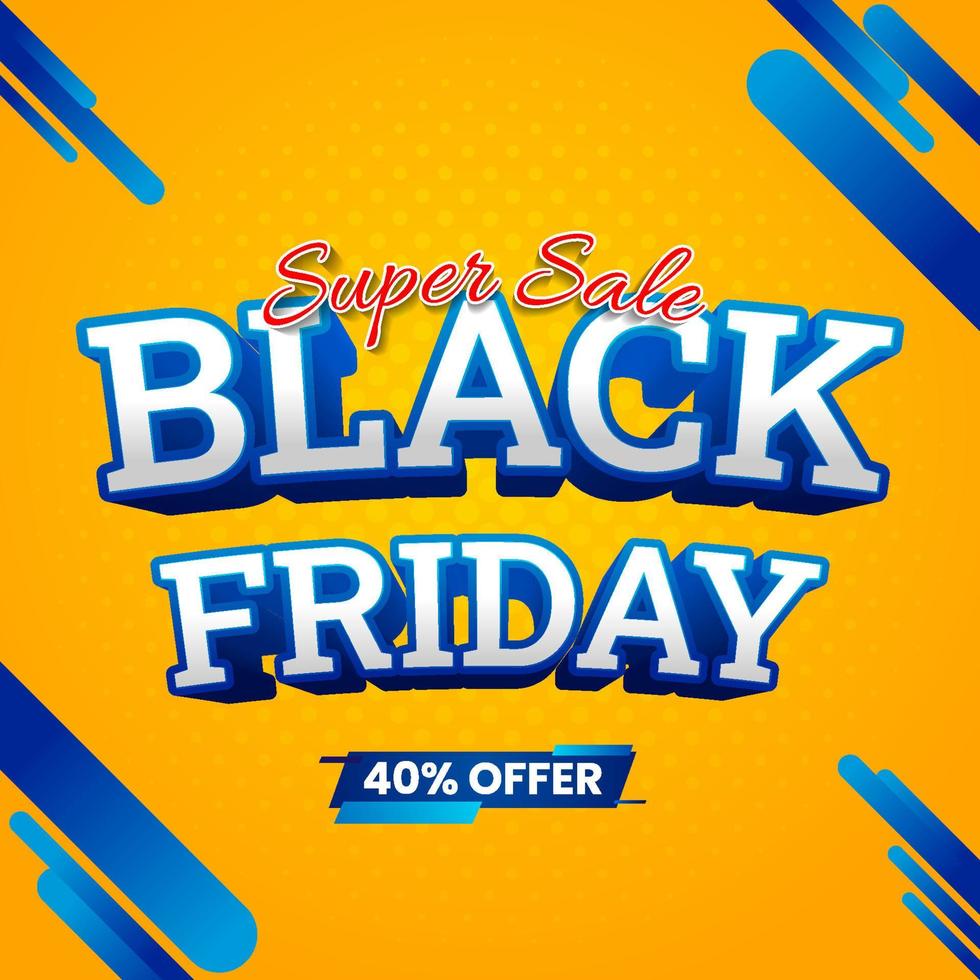 black friday super sale 40 percent offer vector