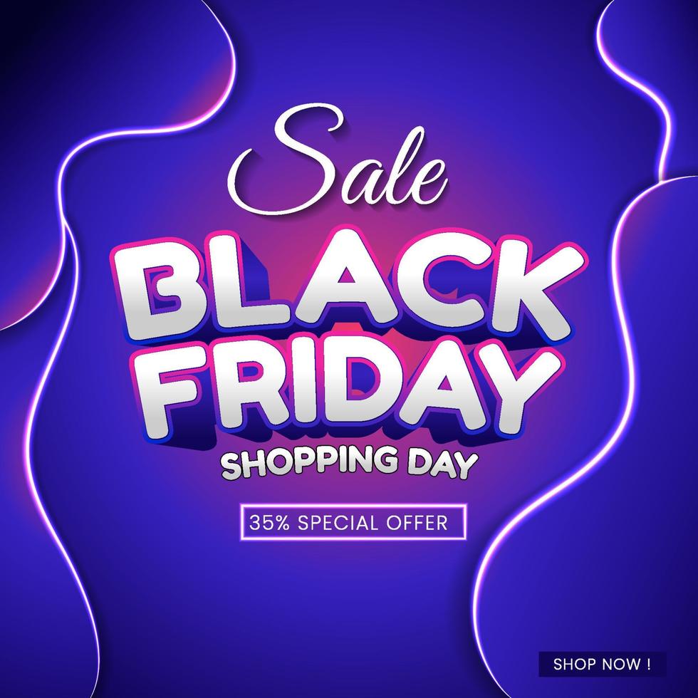 black friday fun color 3d looks typography vector