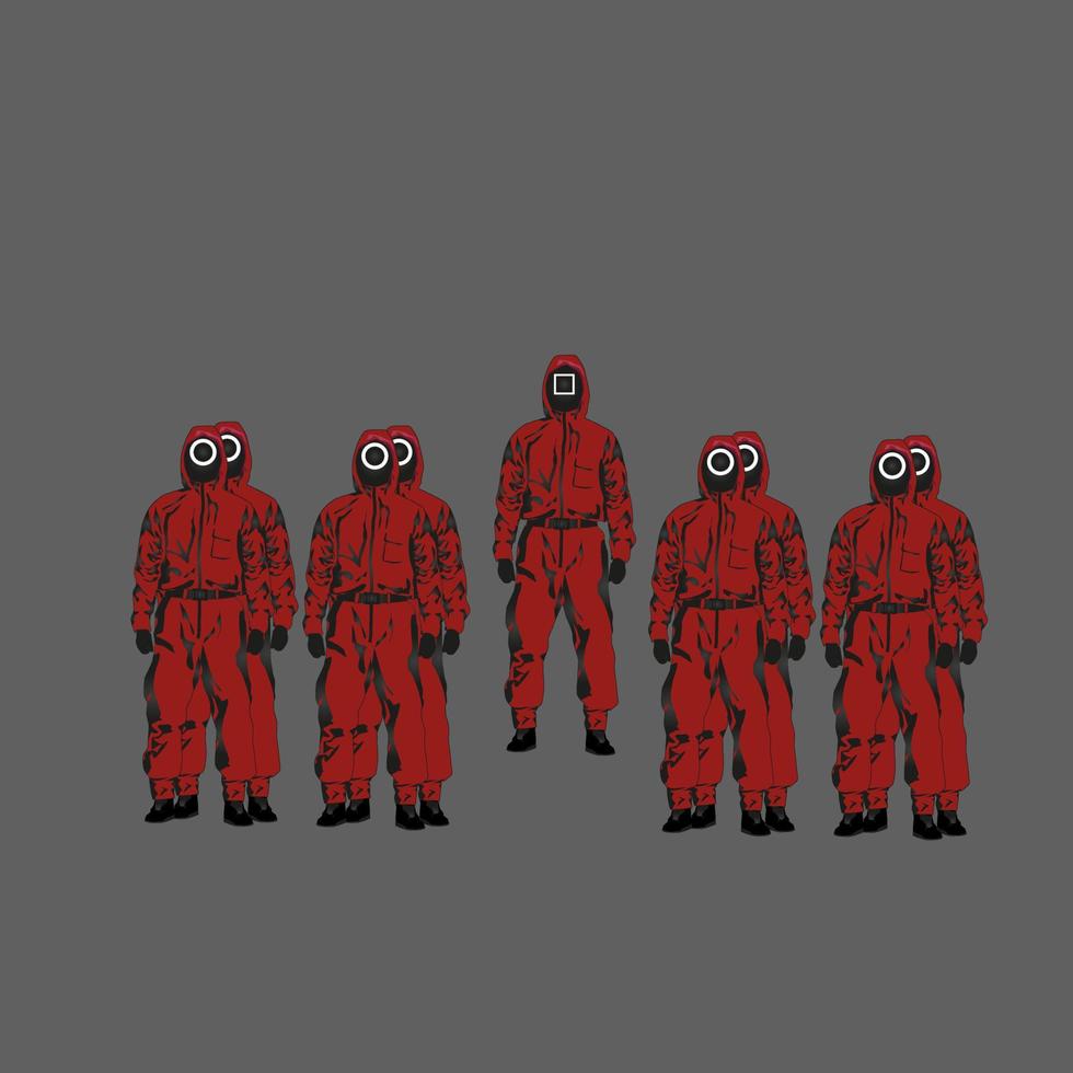 personaje en ropa de trabajo roja vector