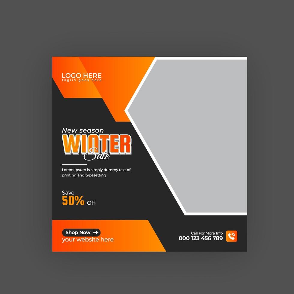 Winter Season Fashion Sale Social Media Banner and Web banner template Pro download vector