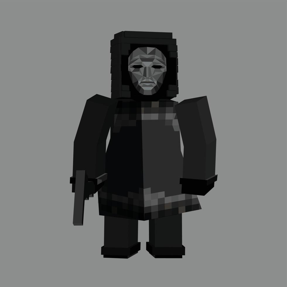 personaje del juego de calamar de minecraft vector