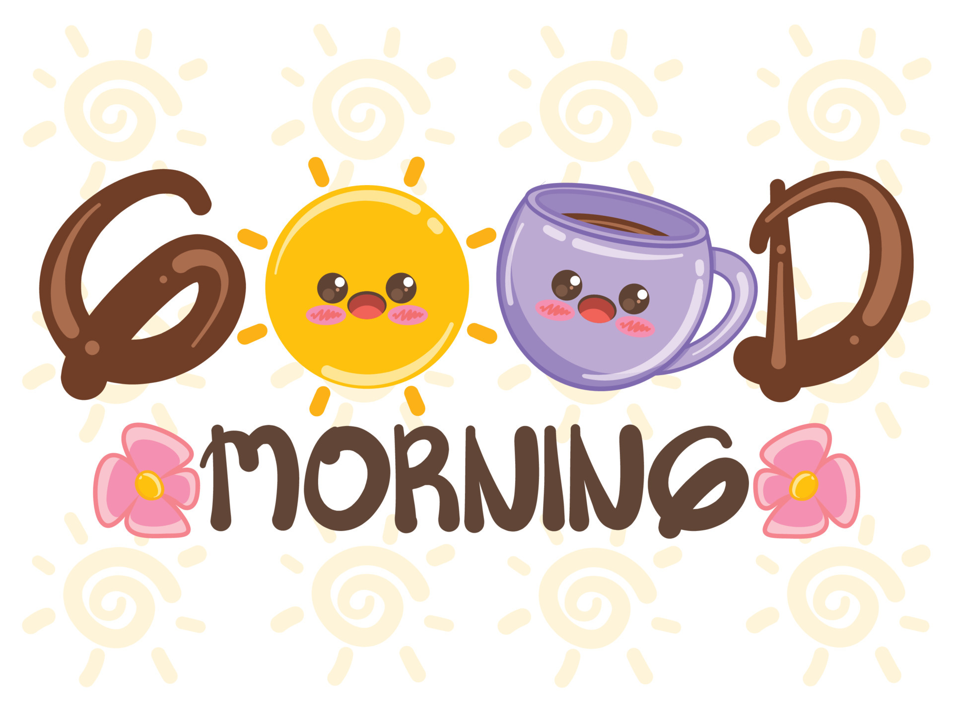 Cute sun and coffee cup good morning concept. cartoon character and illustration. 4239142 Vector Art at Vecteezy Cute sun and coffee cup good morning concept. cartoon character and illustration. 4239142 Vector Art at Vecteezy