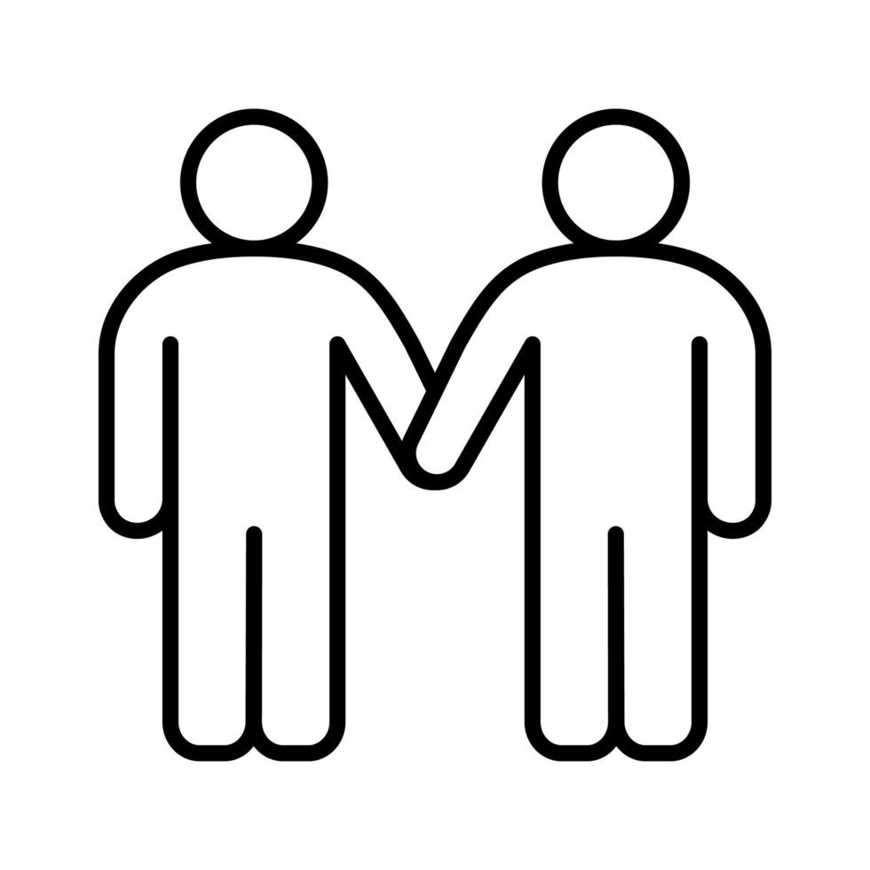 icono lineal de gays. Ilustración de línea fina de pareja homosexual. dos  hombres tomados de la mano símbolo de contorno. dibujo de contorno aislado  vectorial 4239597 Vector en Vecteezy