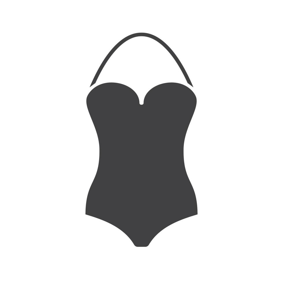 Swimsuit glyph icon. Silhouette symbol. Monokini swim suit. Negative ...