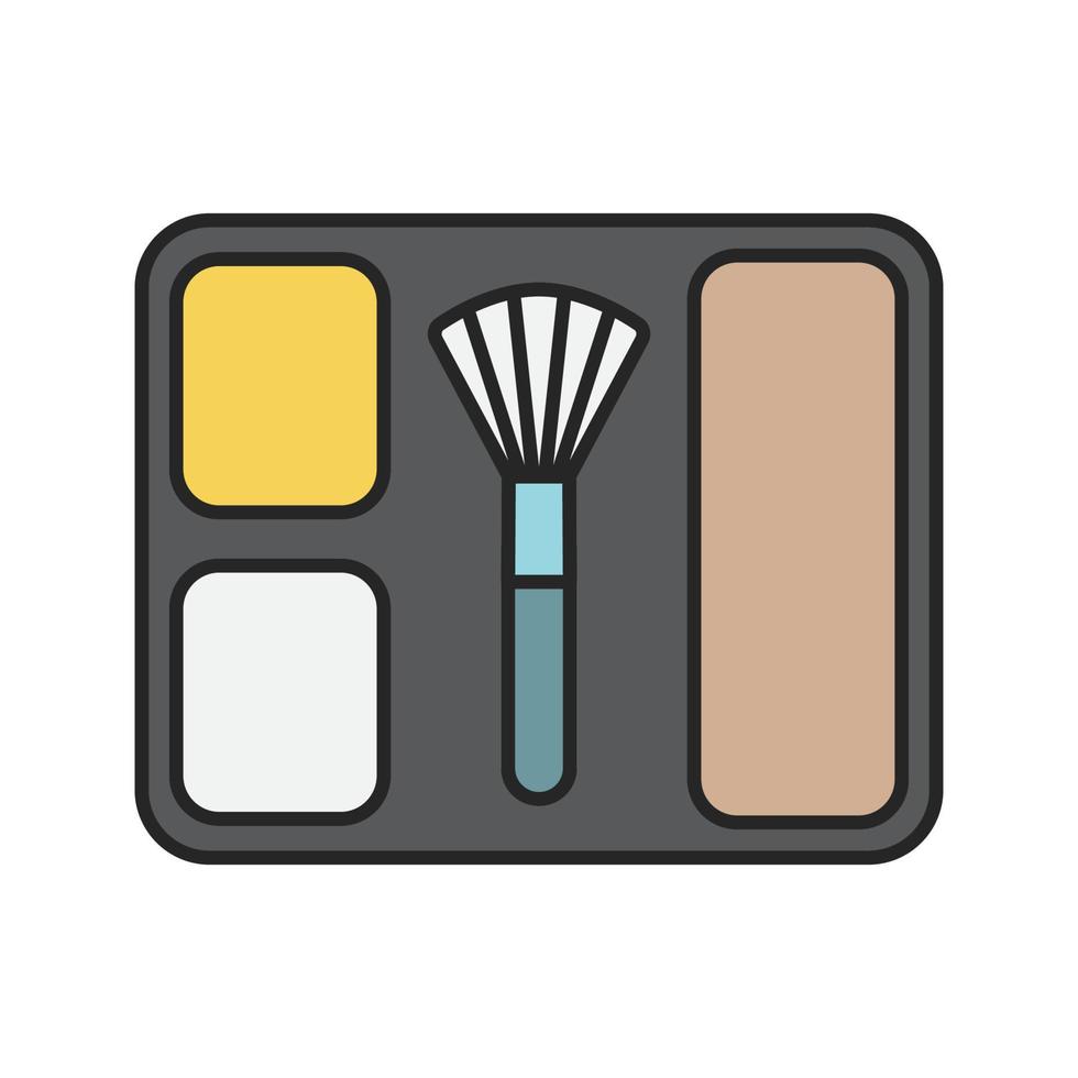 icono de color colorete. caja de colorete con pincel. ilustración vectorial aislada vector