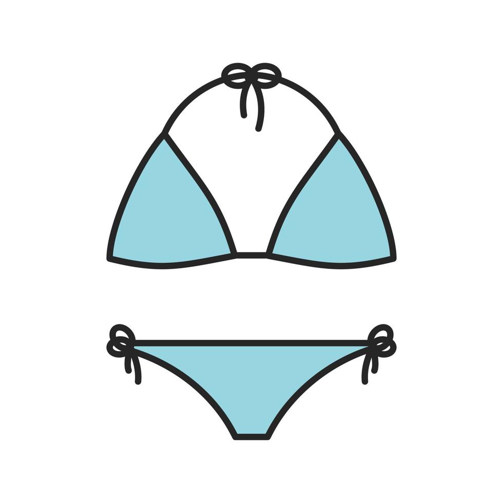 Swimsuit color icon. Bikini swim suit. Isolated vector illustration