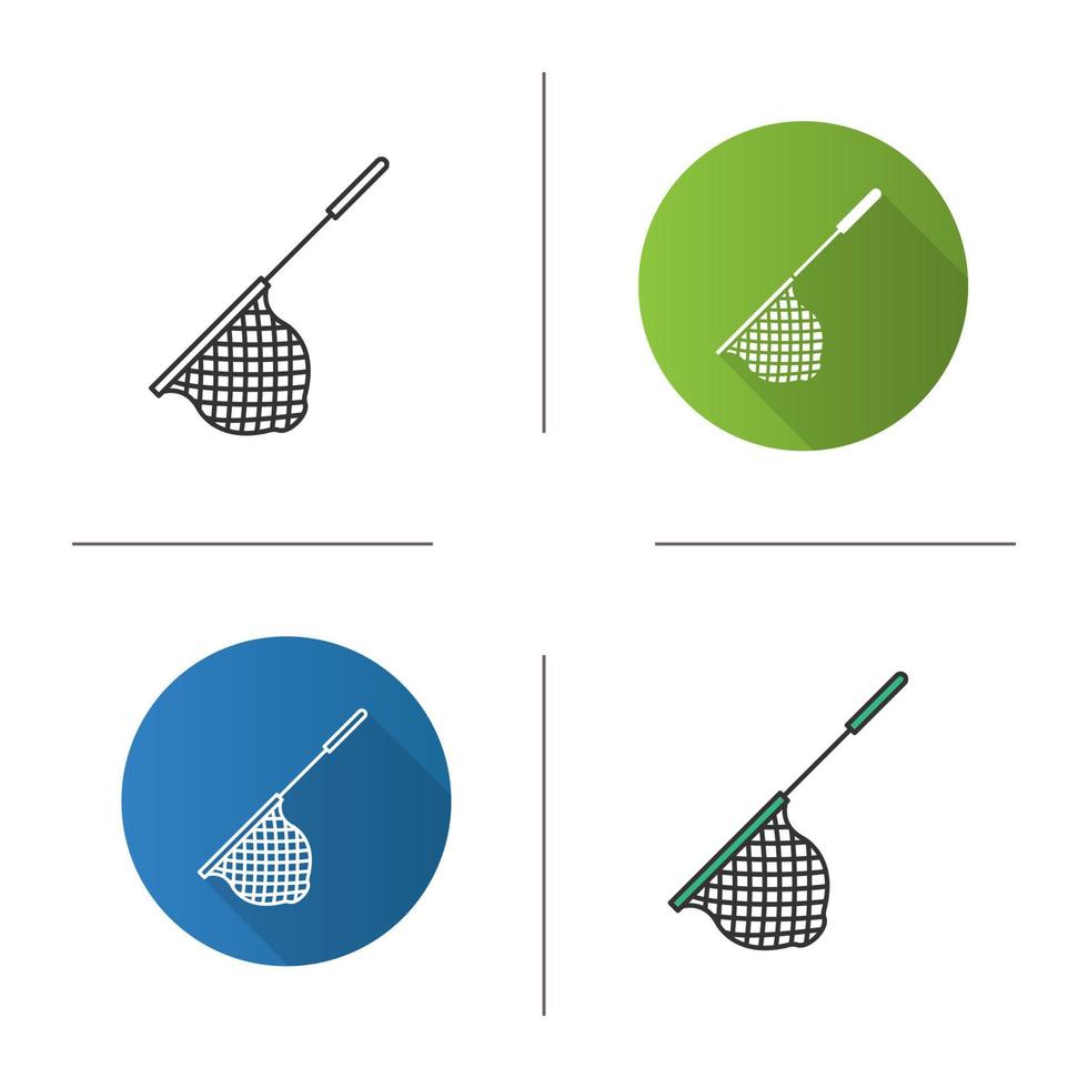 Scoop net icon. Flat design, linear and color styles. Fishing gear. Hoop net.  Isolated vector illustrations 4239801 Vector Art at Vecteezy