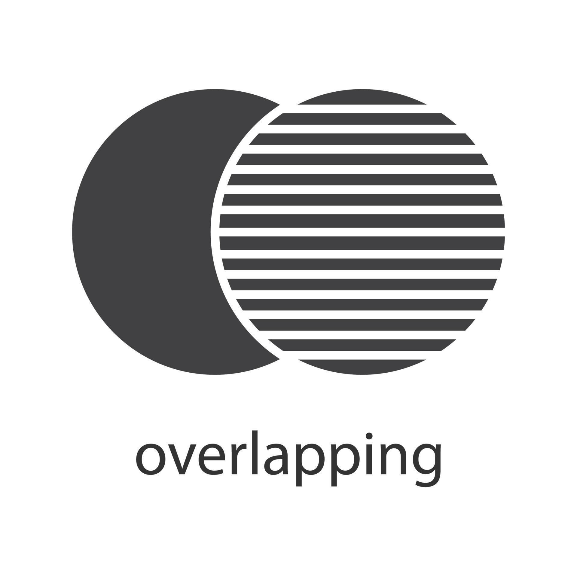 Overlapping glyph icon. Silhouette symbol. Convergence abstract ...