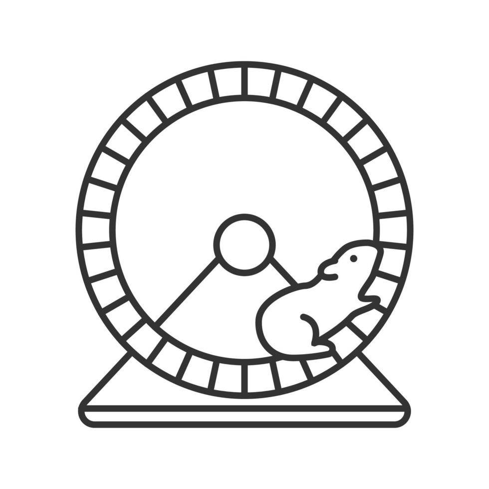 Hamster wheel linear icon. Rodent cage equipment. Thin line illustration. Contour symbol. Vector isolated outline drawing