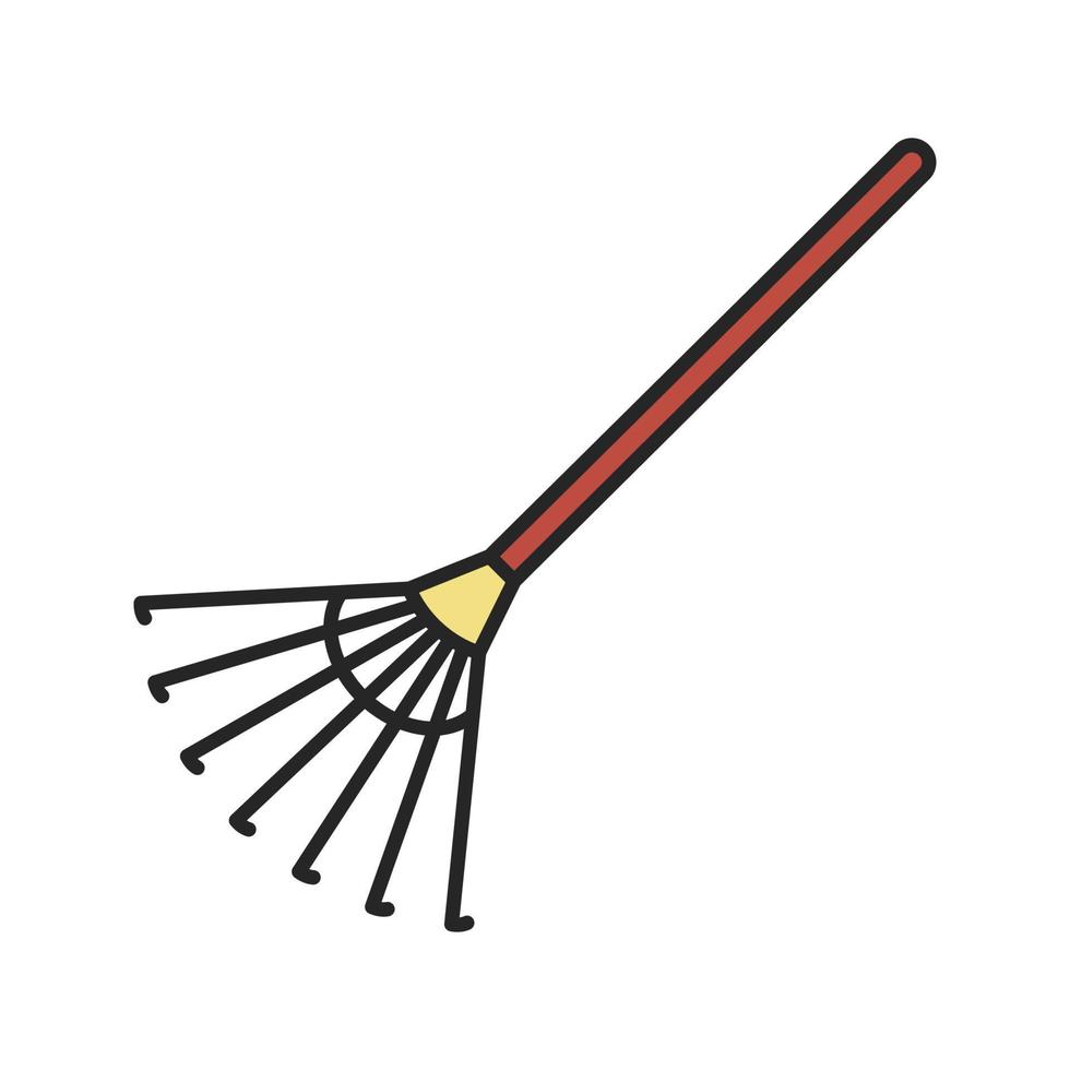 Rake color icon. Isolated vector illustration