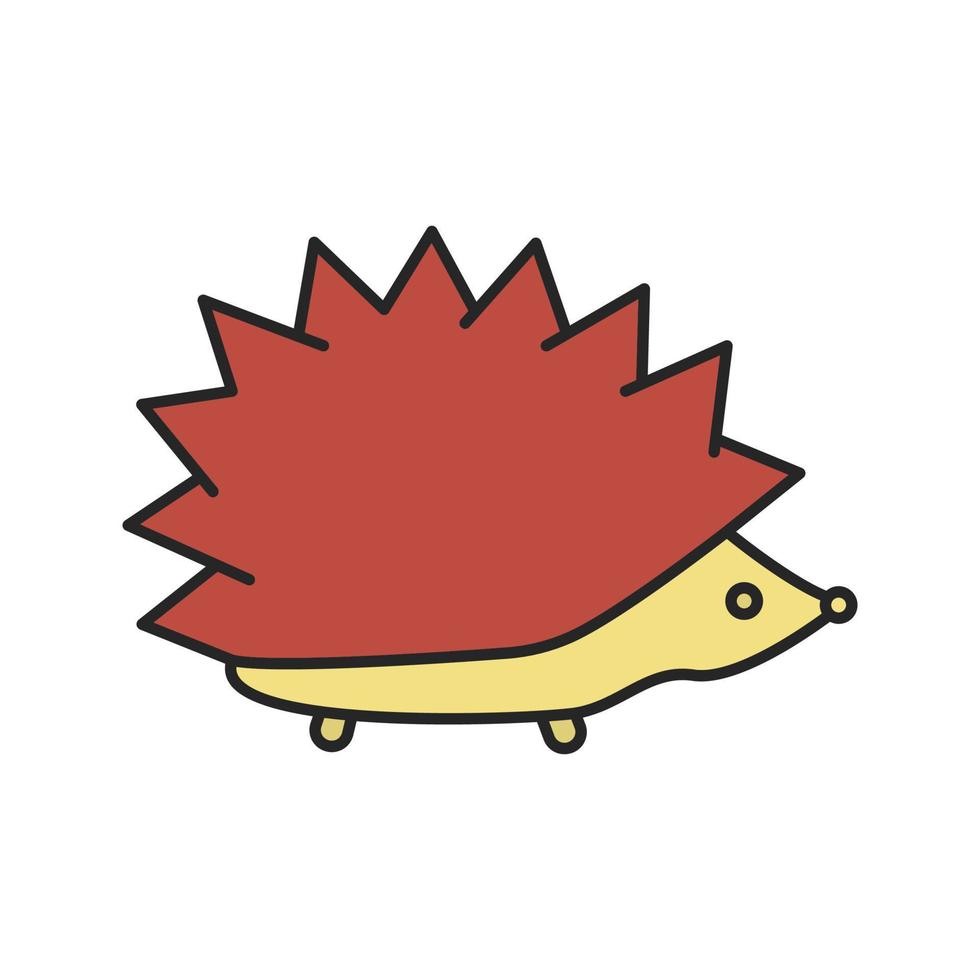 Hedgehog color icon. Urchin. Isolated vector illustration